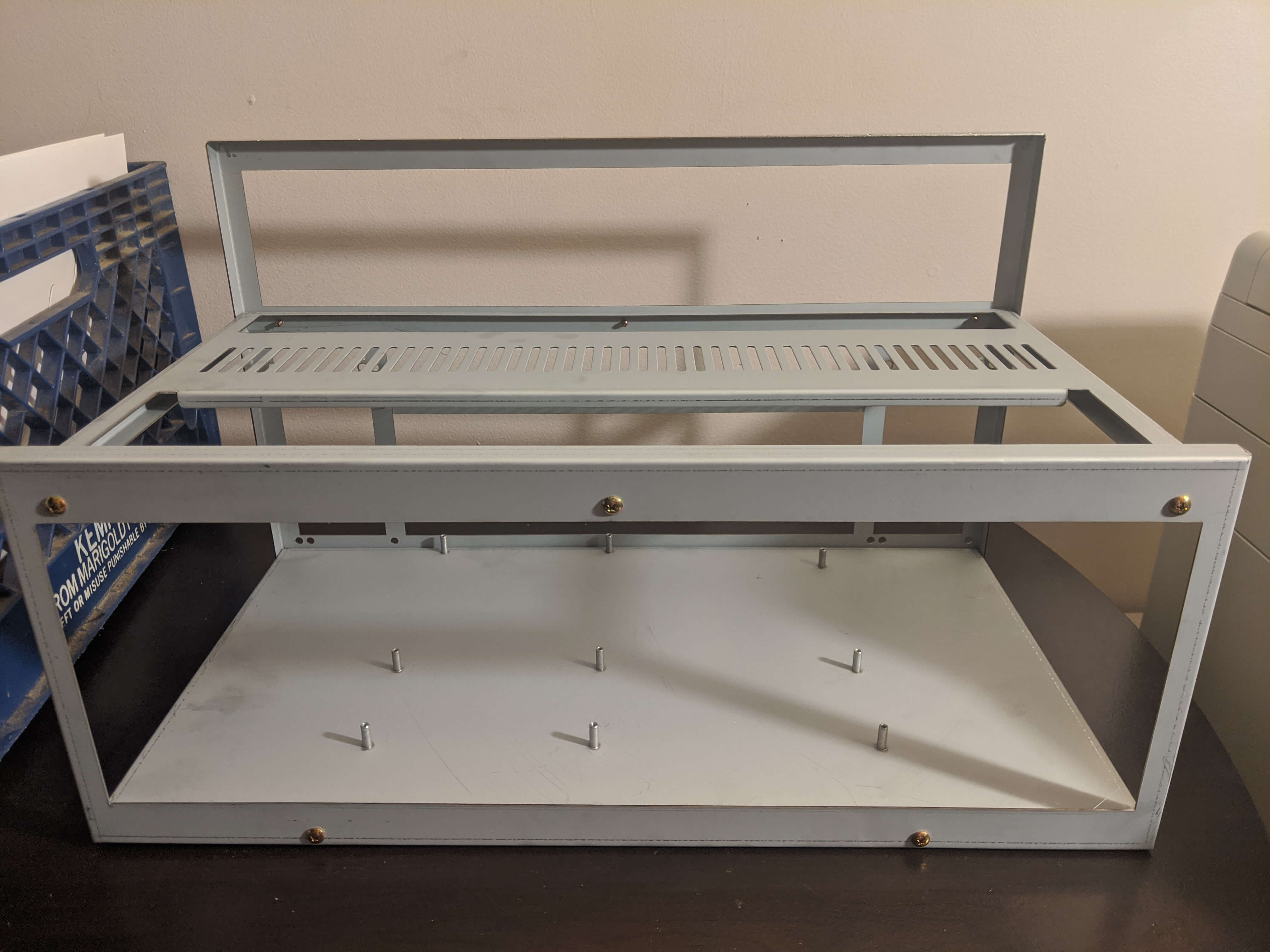Font of the Bitcoin mining rig with no components added.